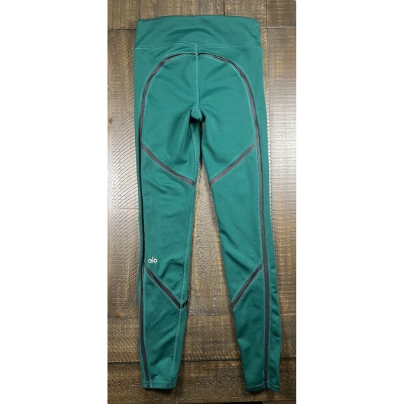 ALO Yoga Talia Full Length Leggings Evermint Green with Black Trim Size XS - Picture 7 of 9